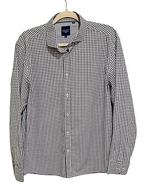 Steel and Jelly Navy and White Gingham Button-Up Shirt - Size 16.5